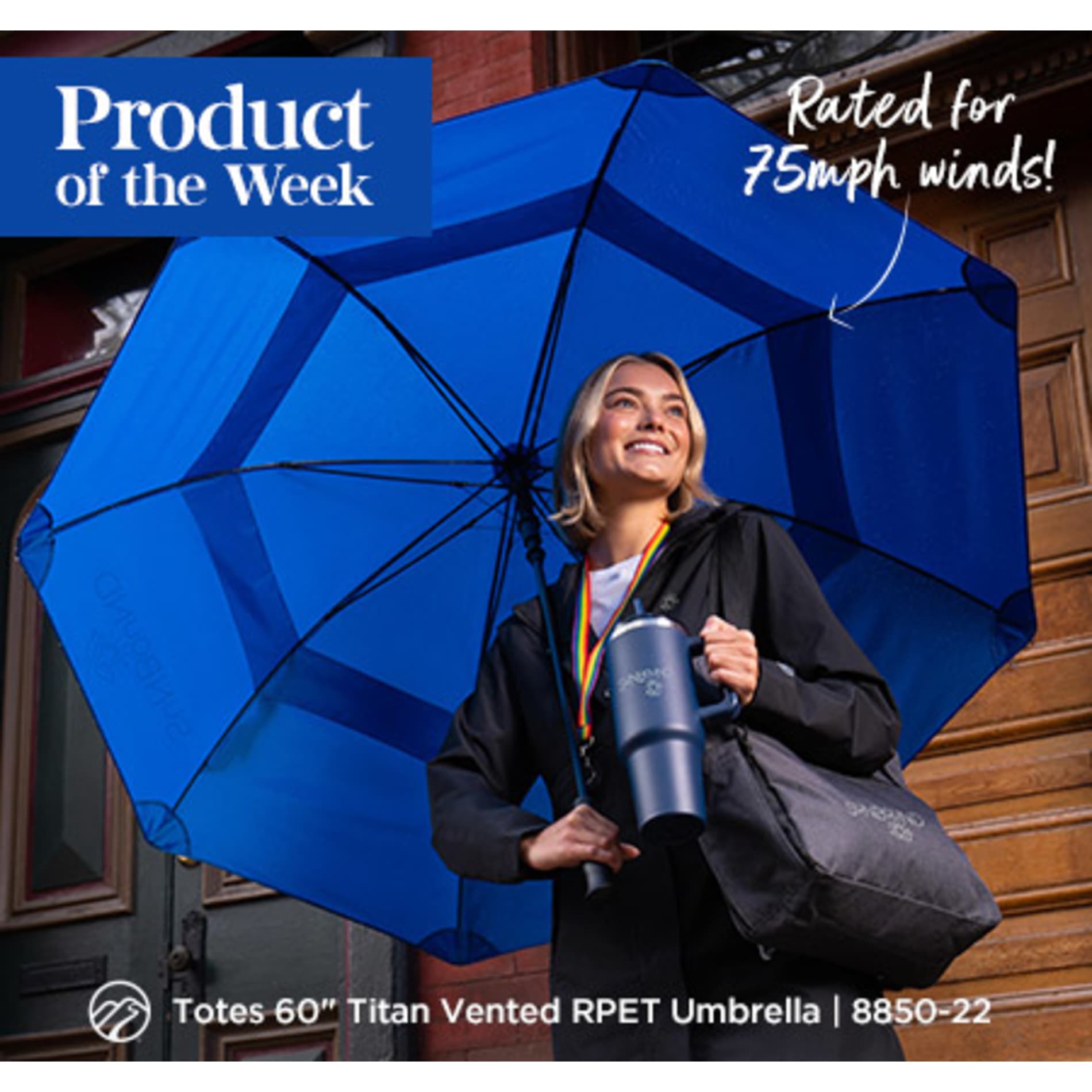 totes® 60" Titan Vented RPET Umbrella 61