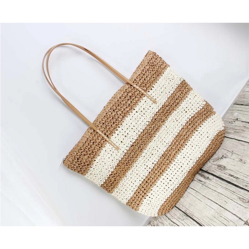 Retronatural Straw Hand Woven Round Handle Handbags 11