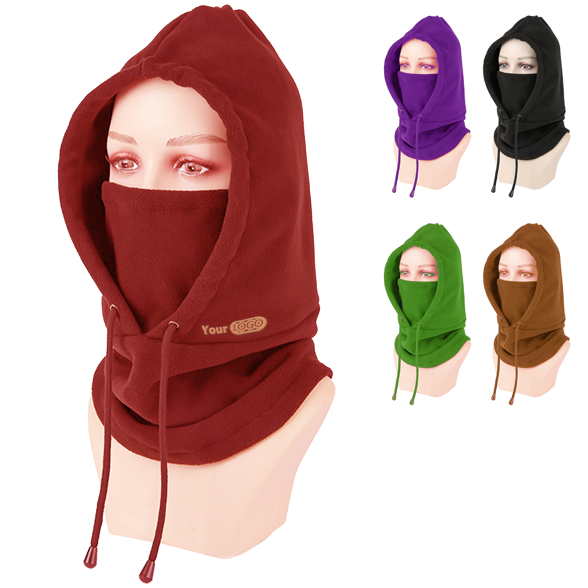 Spandex All-In-One Fleece Hooded Balaclava For Ultimate Winter Protection 2