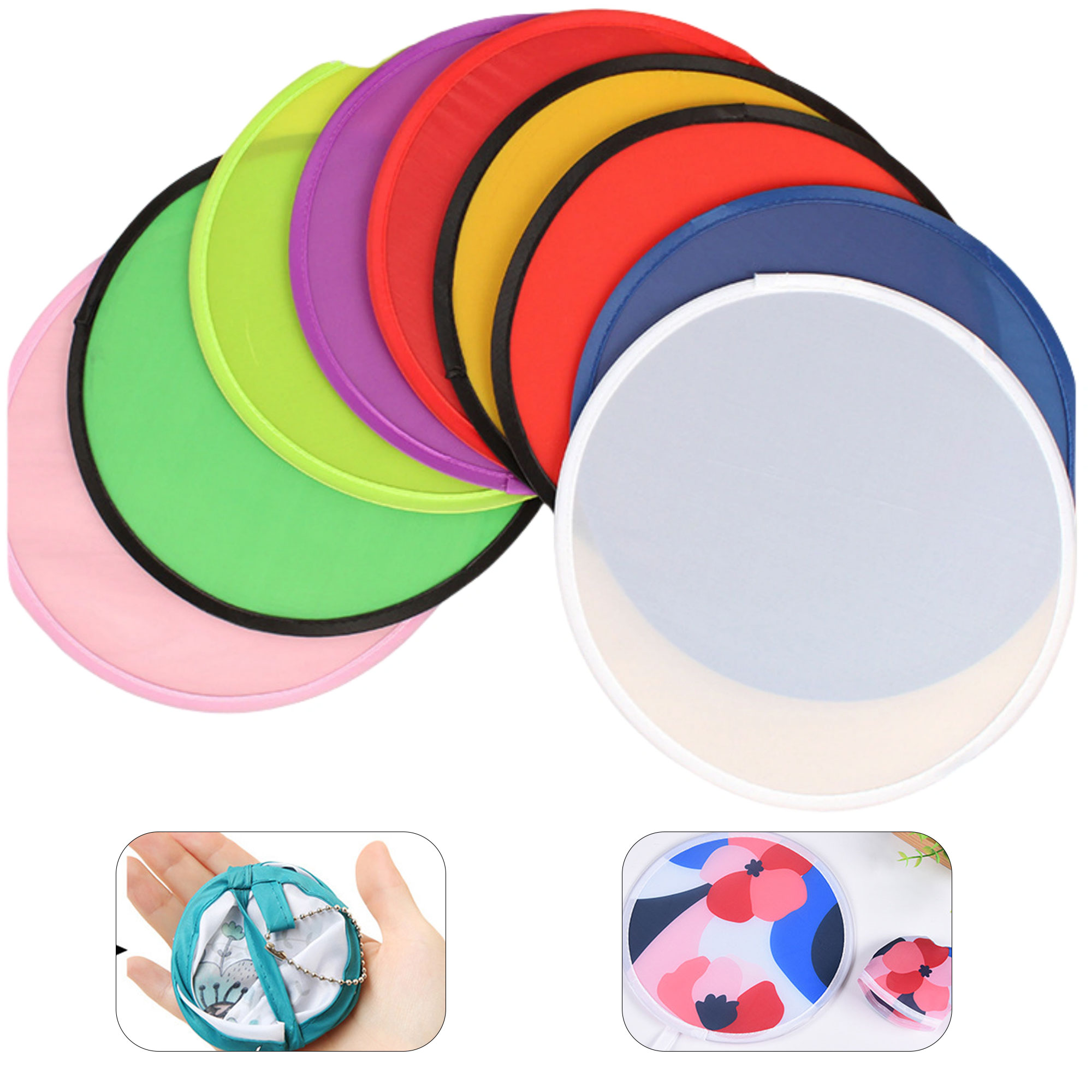 Collapsible Hand-Held Circular Folding Fan 2