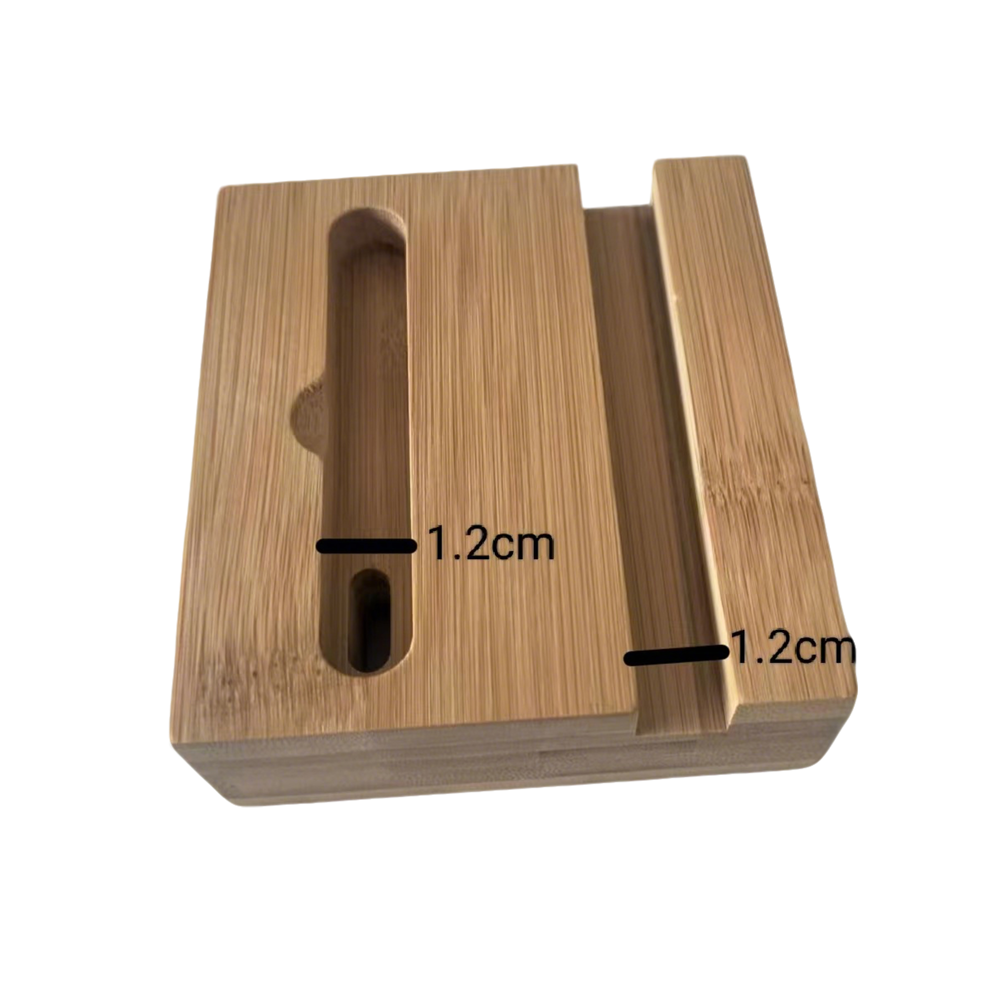 Bamboo Passive Sound Amplifier Phone Stand 4" Length X 2.4" Width X 1.2" Height 2