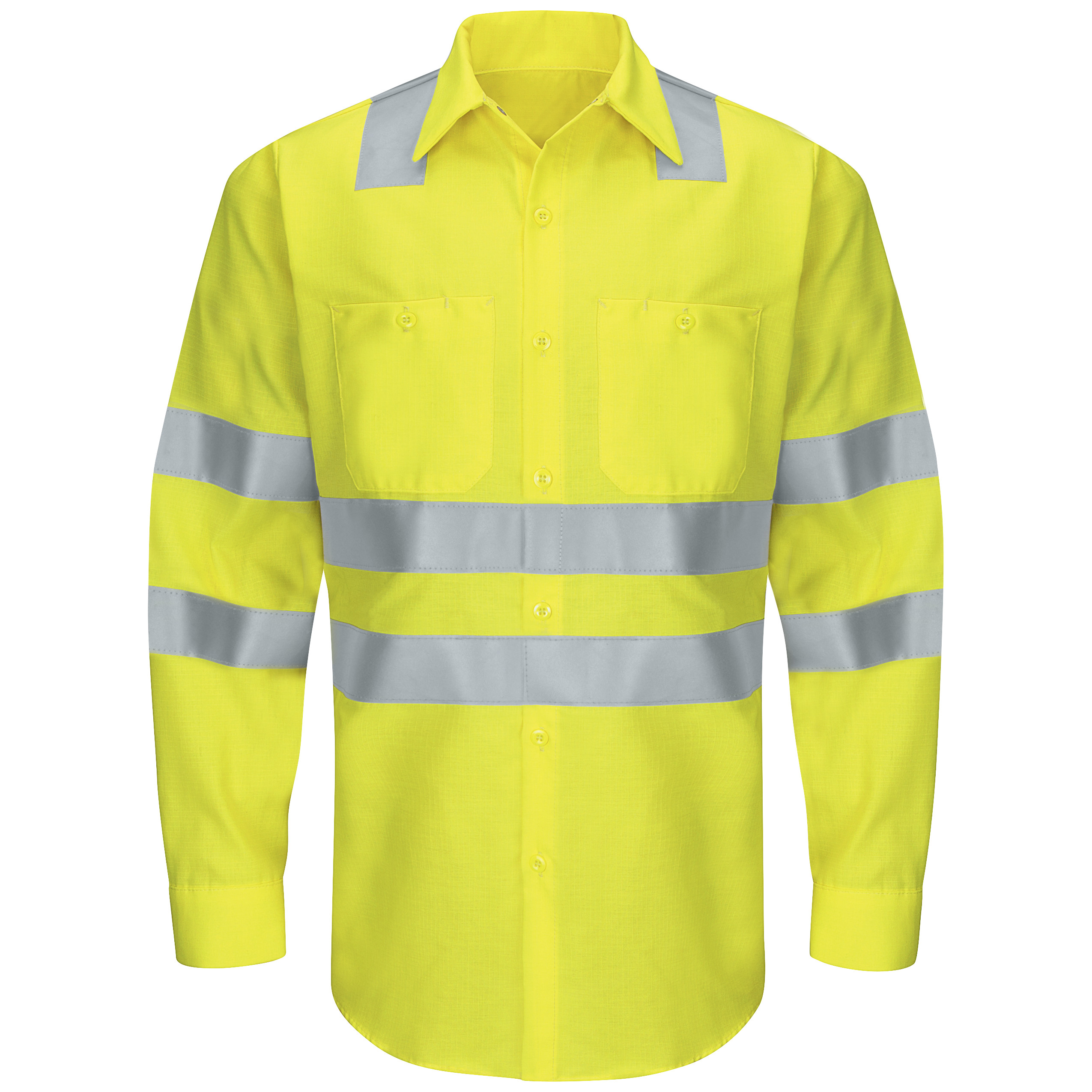 Red Kap® Men's Hi-Visibility Long Sleeve Ripstop Work Shirt - Type R, Class 3 2