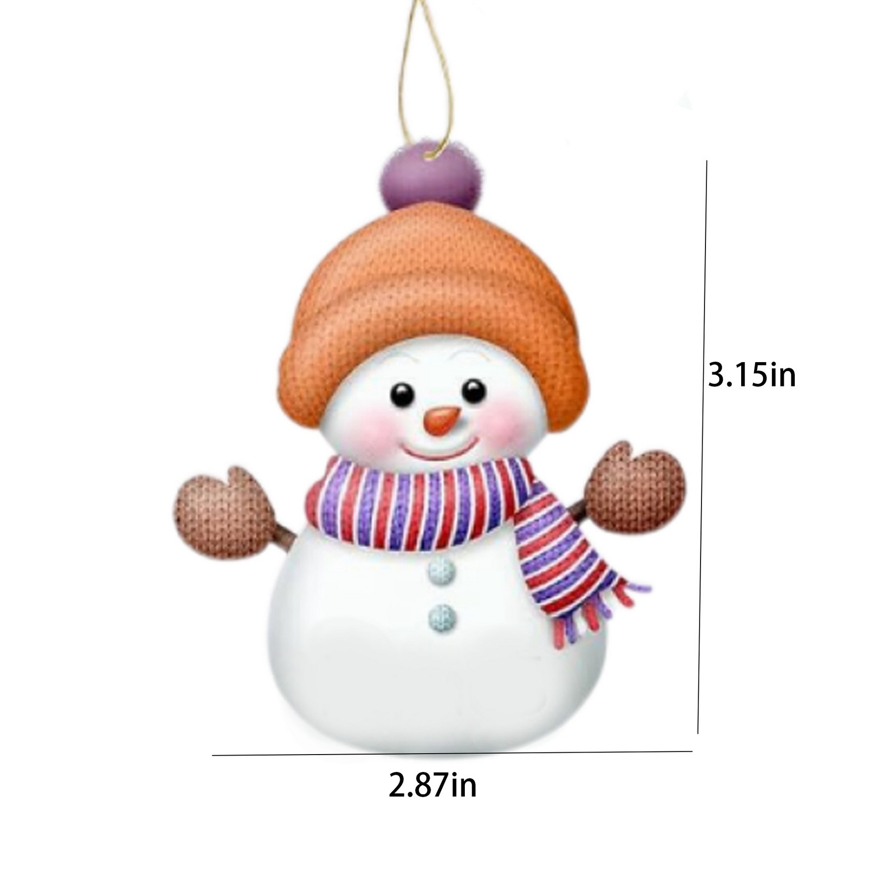 Acrylic Christmas Snowman Ornament 2