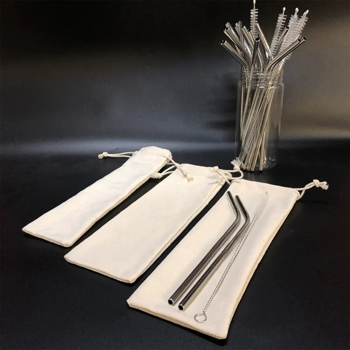 Cotton Drawstring Chopstick Portable Cutlery Bag Travel 5