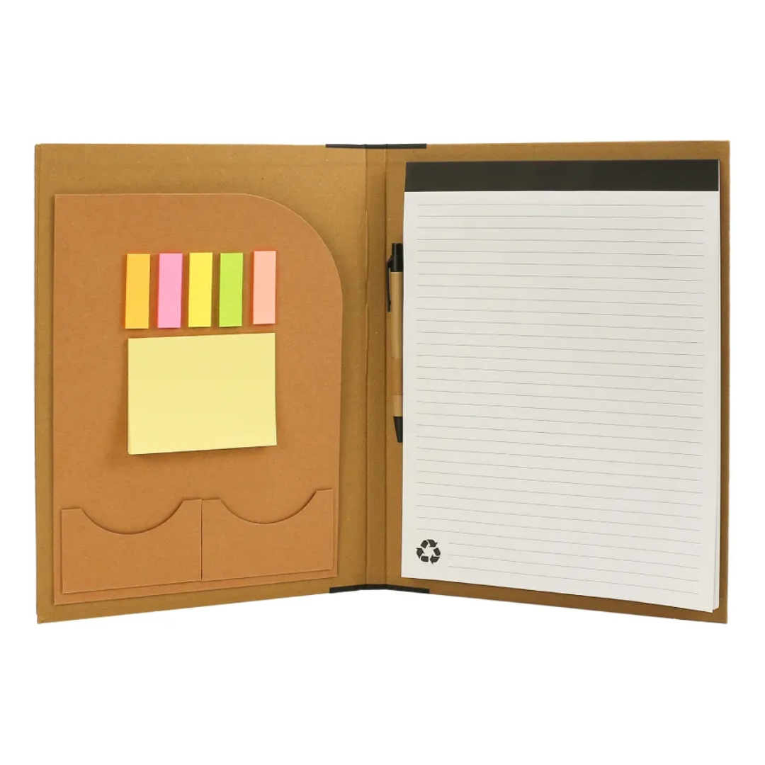 Recycled Padfolio with Pockets, Sticky Notes & Notepad 6