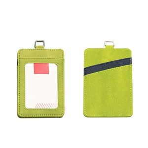 Retractable Lanyard 3 Pockets Dual Side PU Leather Card Holder 11