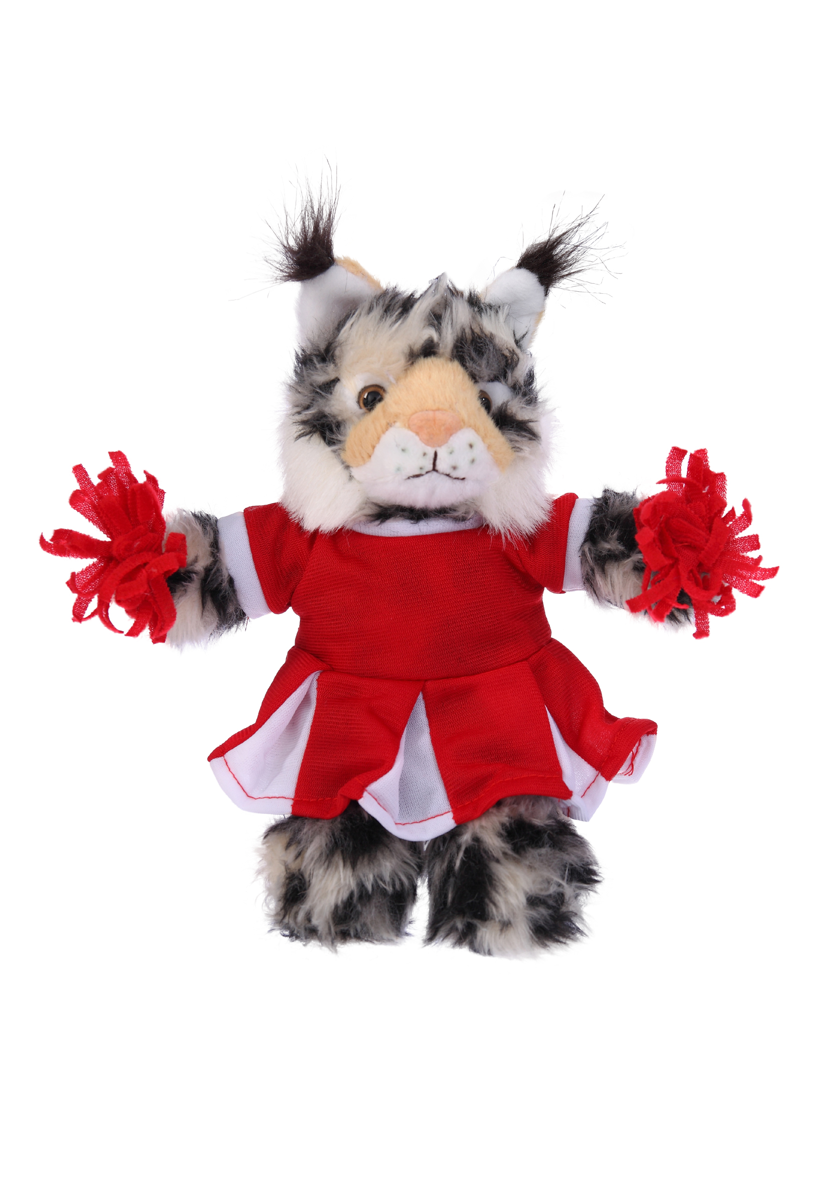 Soft Plush Stuffed Wild Cat (Lynx) with Cheerleader Outfit 2