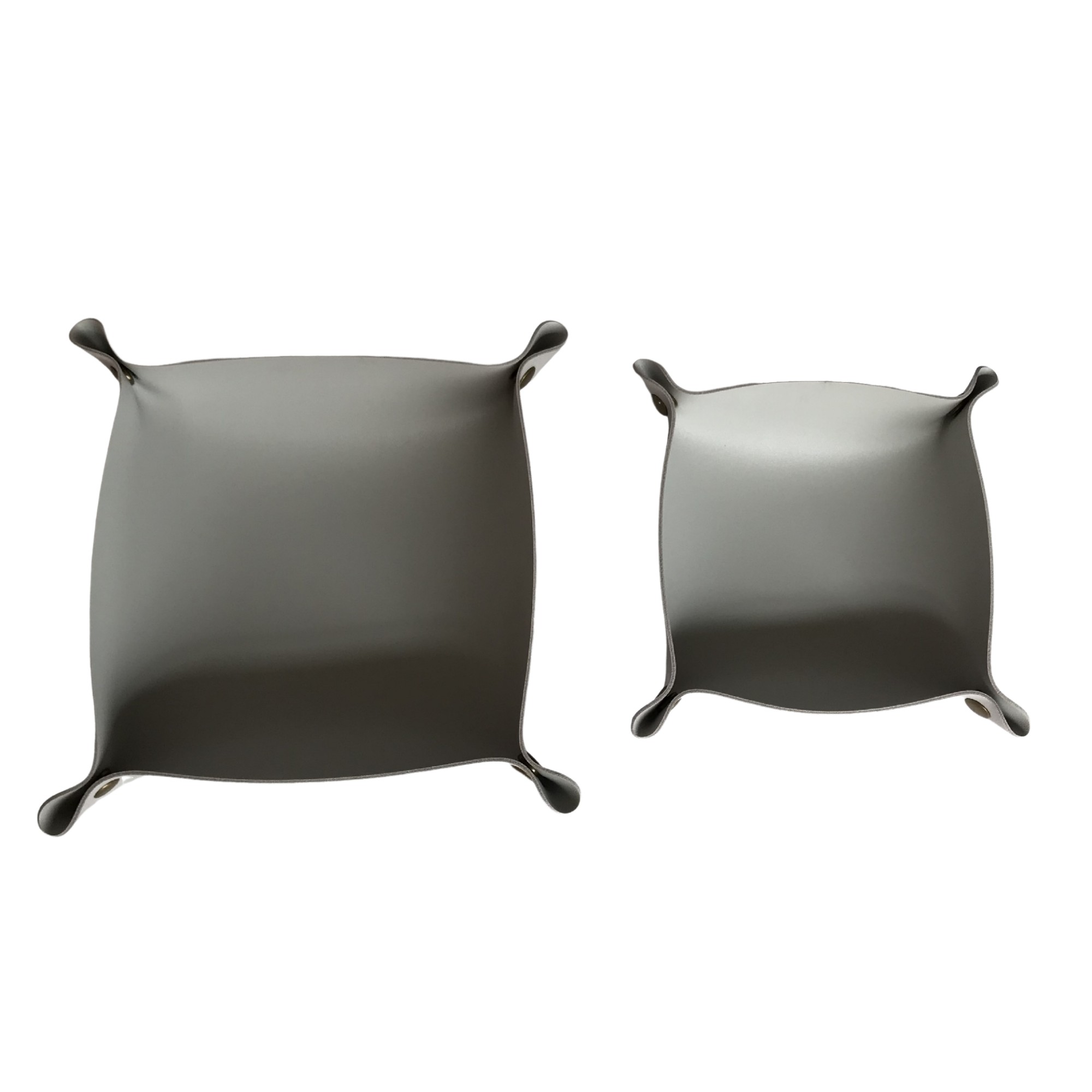 PU Leather Foldable Valet Tray With Snap Corners 7.87" 8