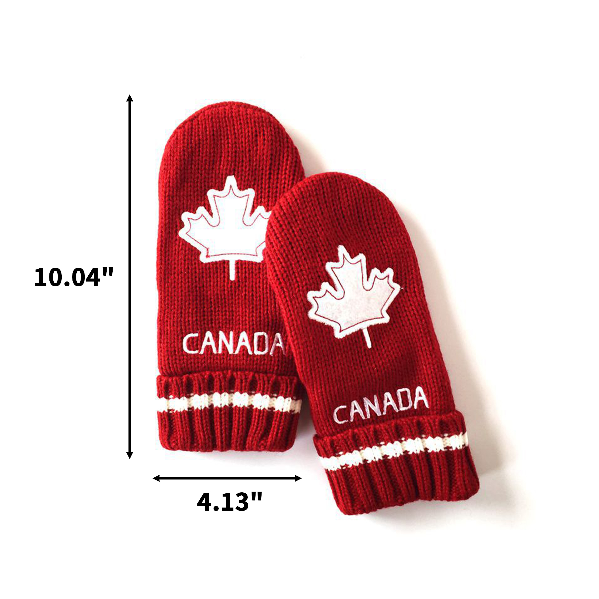 Full Finger Acrylic Knit Mitten With Fleece Lining 3