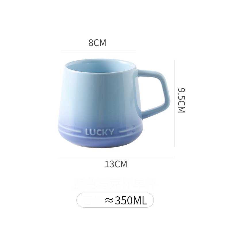 12OZ Colorful Ceramic Mug Cup and Saucer Set with Lid Spoon 12