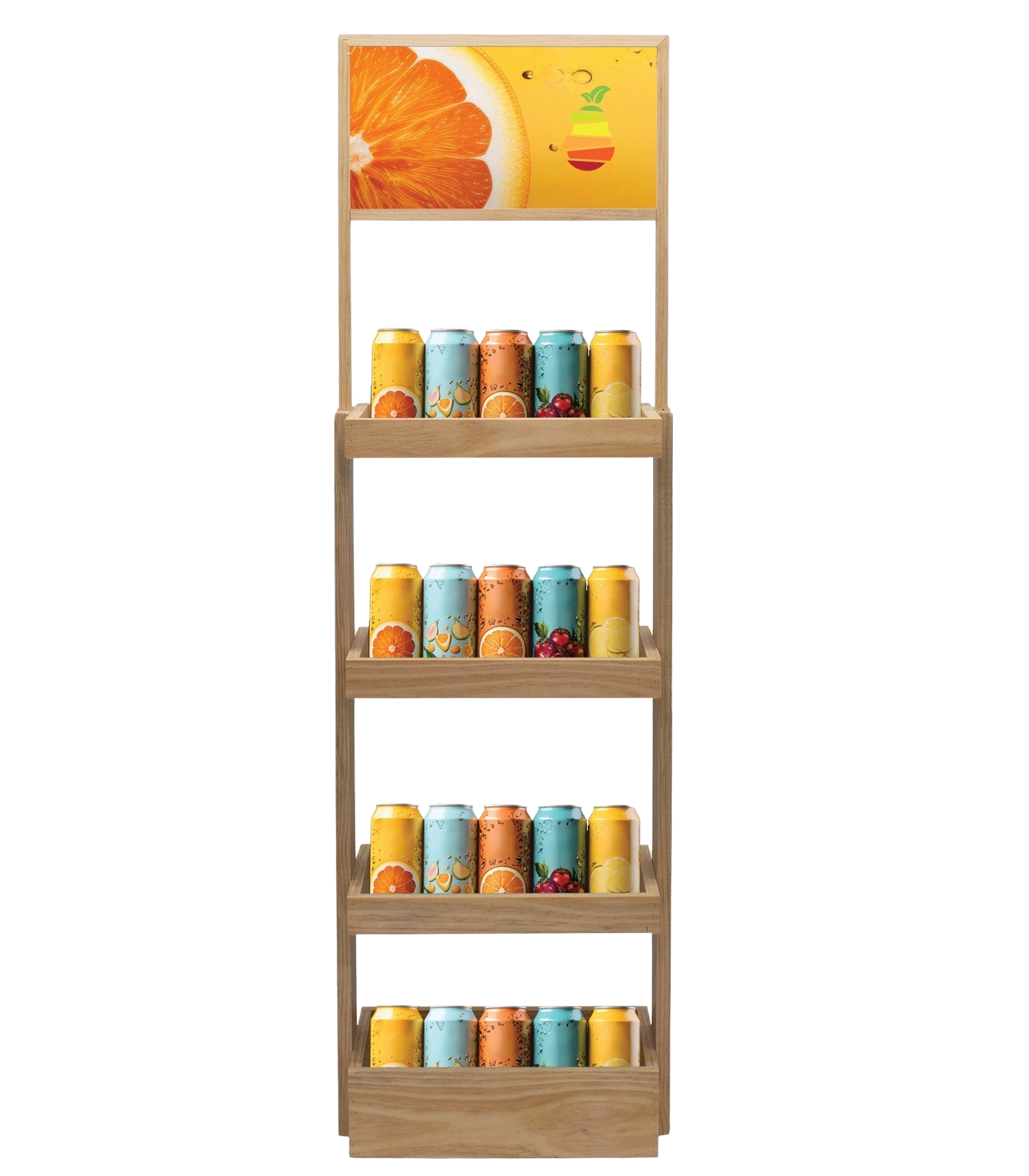 4-Shelf Wood Display Stand 5
