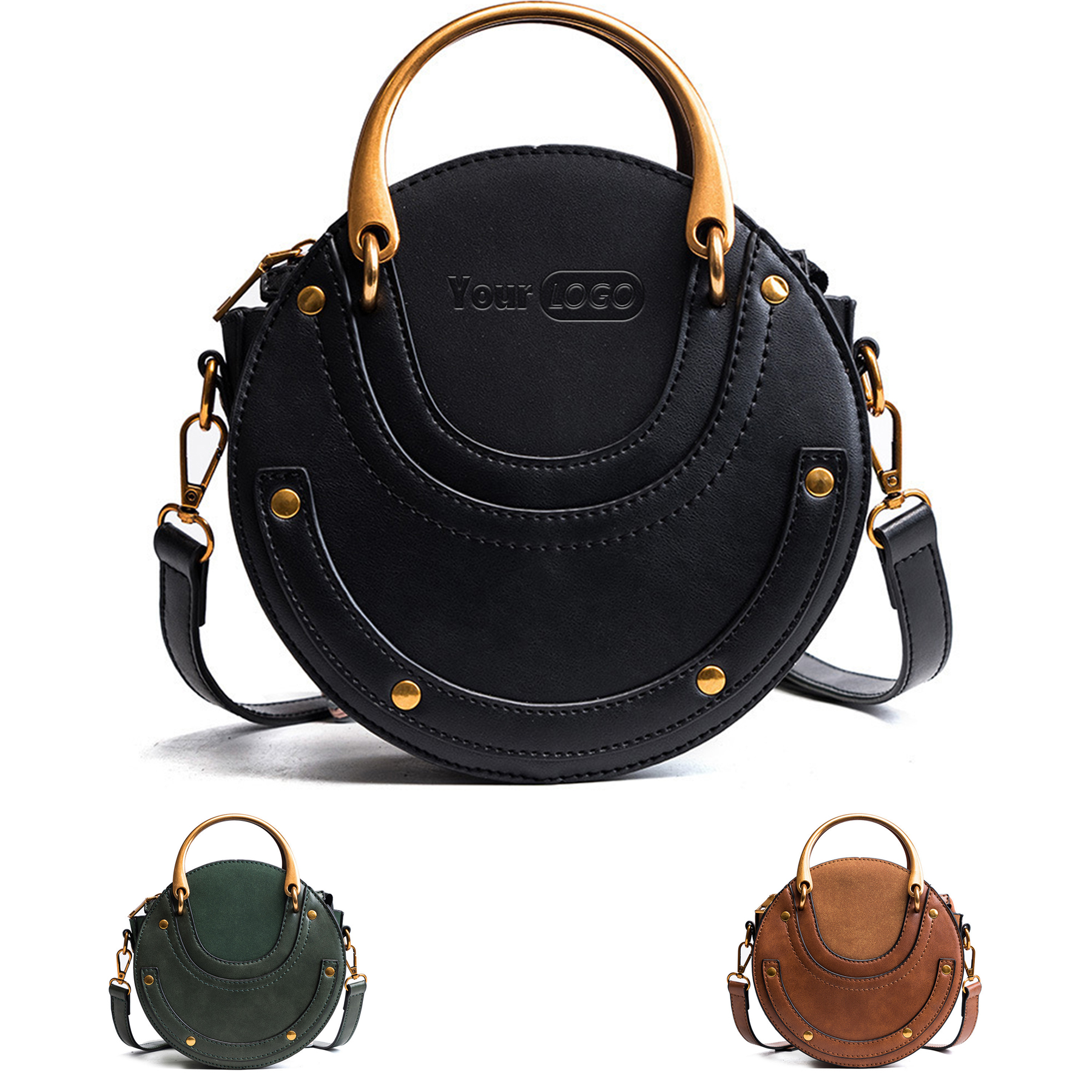 Pu Vintage round Frosted Cross-body bag 2