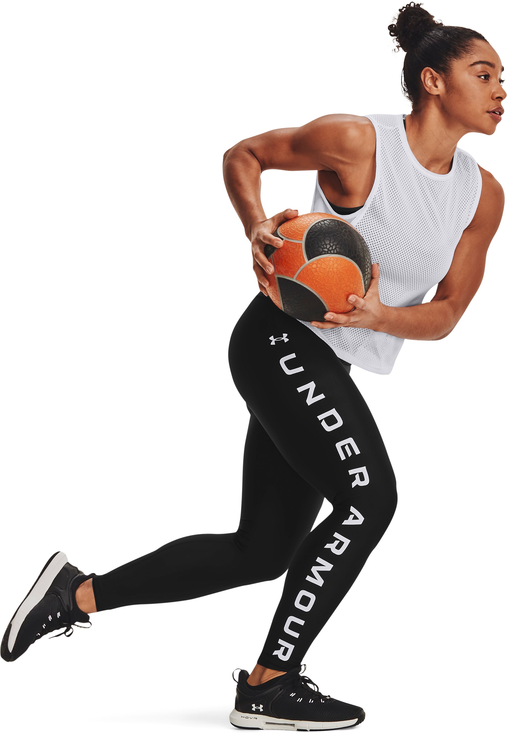 HeatGear No-Slip Waistband Branded Women's Full-Length Leggings 2