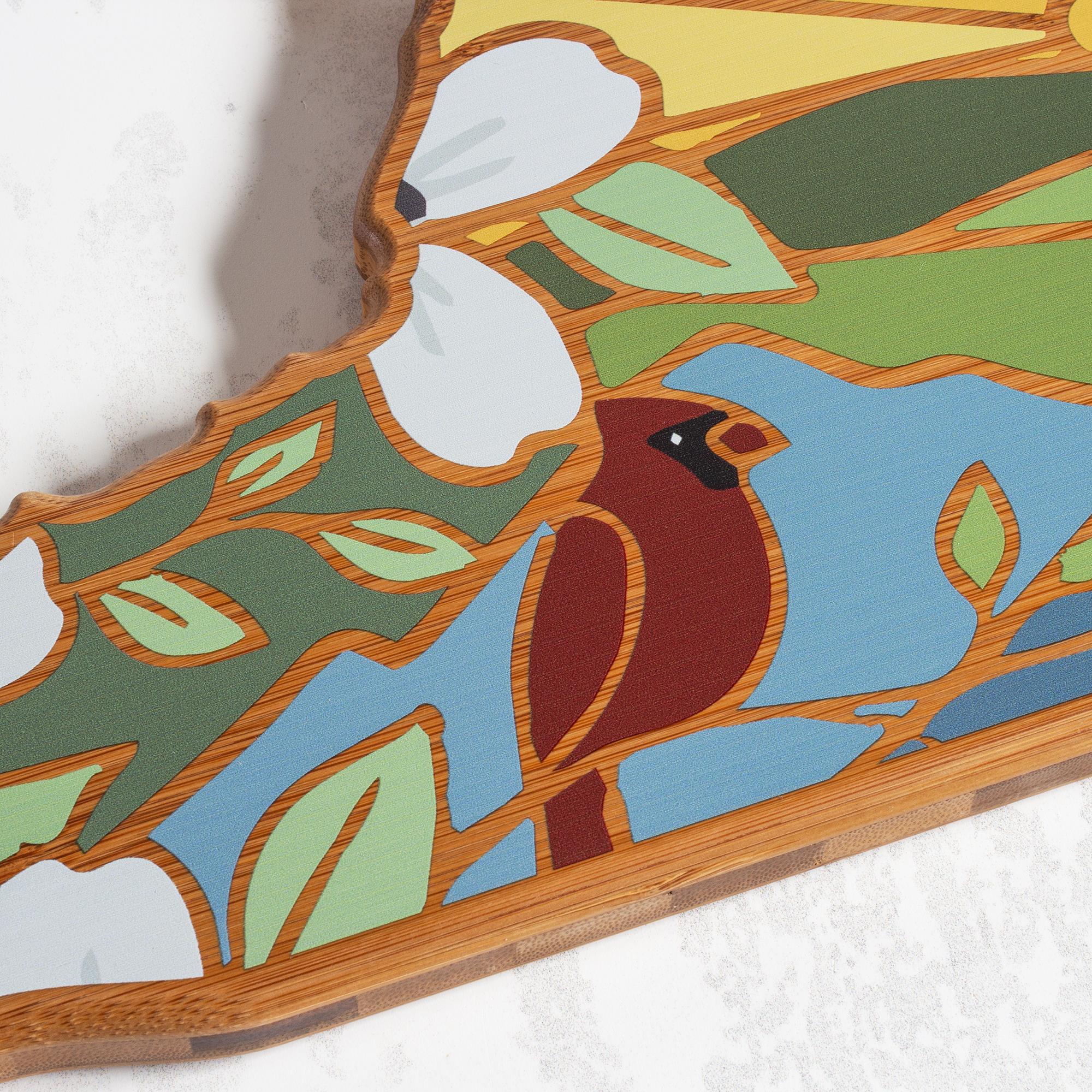 Virginia State Shaped Serving and Cutting Board with Artwork by Summer Stokes 2