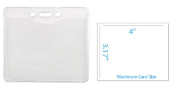 4.30" W x 3.90" H - Horizontal Clear Vinyl Badge Holder (Blank) 3