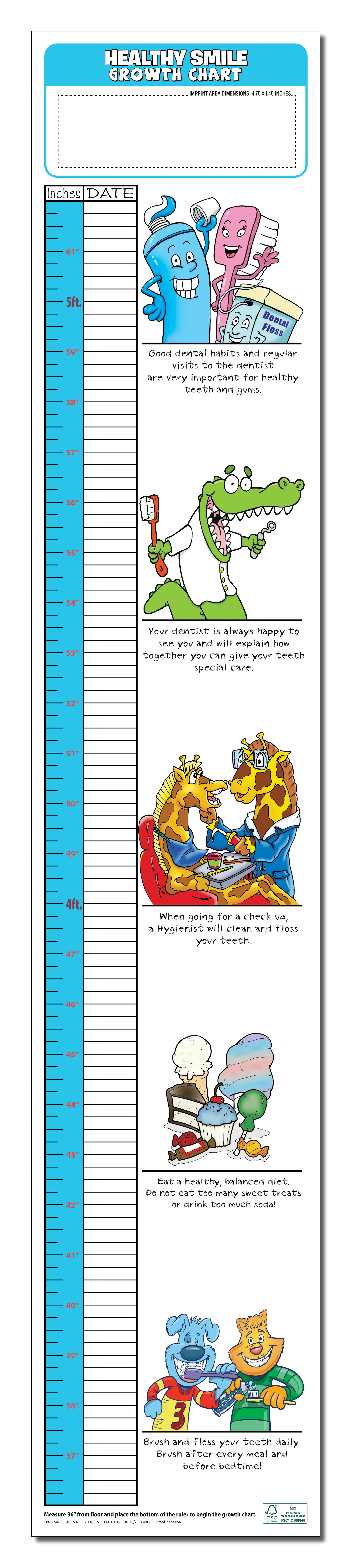 GROWTH CHART - Healthy Smile Children's Growth Chart 2