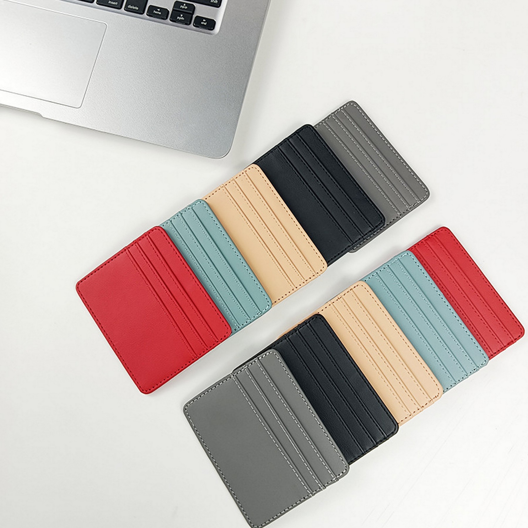 Pu Leather Slim Front Pocket Credit Card Purse 4