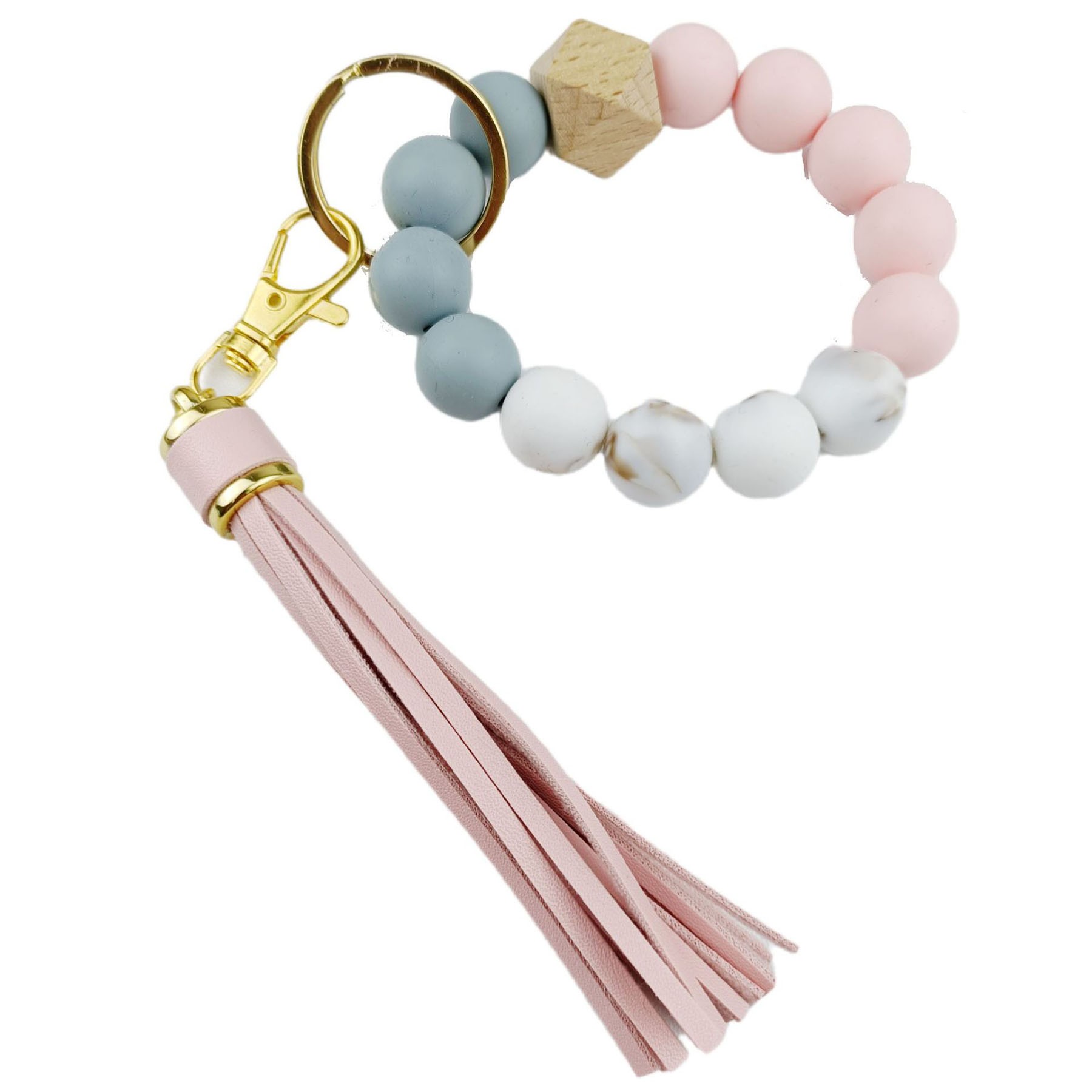 Silicone Bead Wristlet Keychain 4