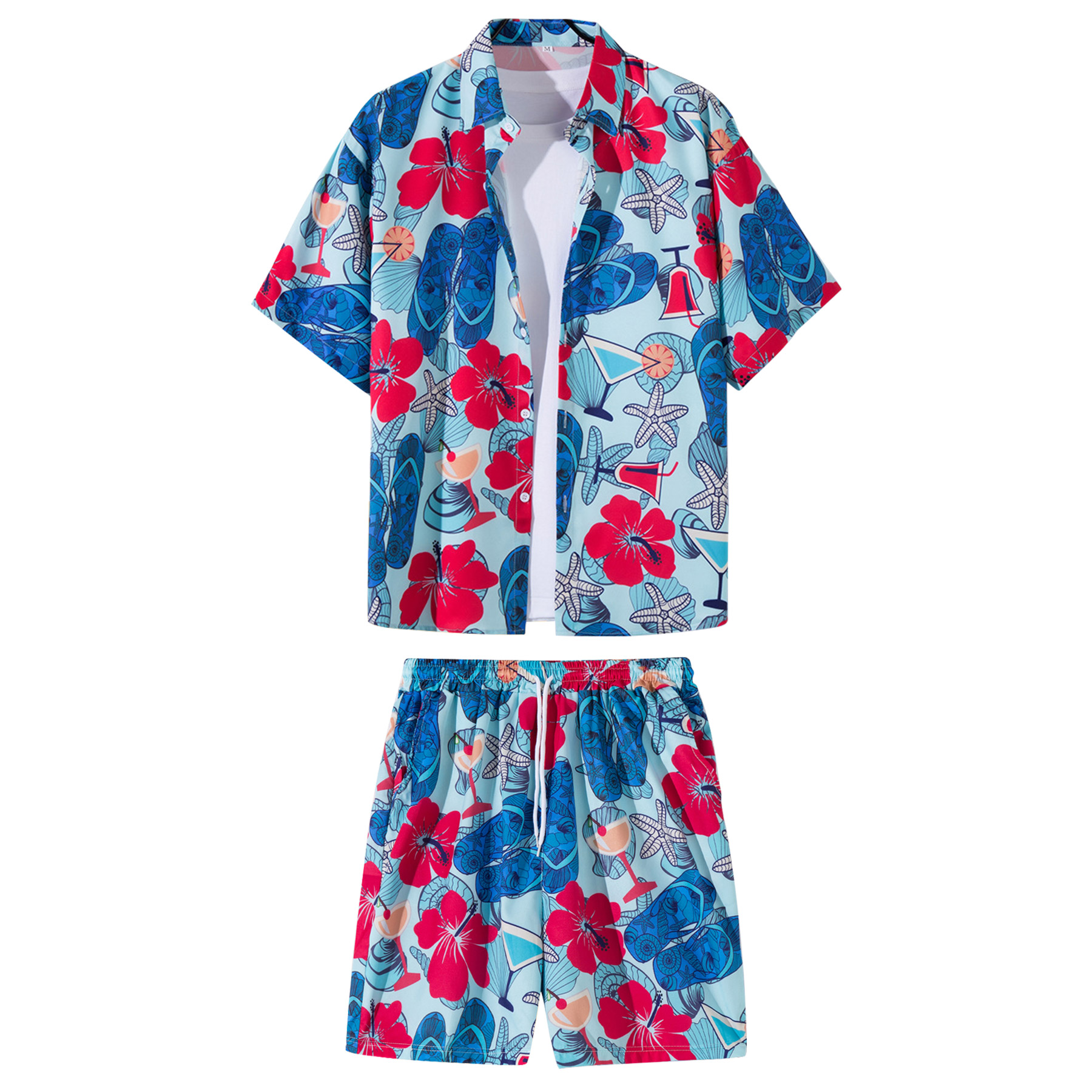 2 Pieces Hawaiian Shirts And Shorts Sets 14