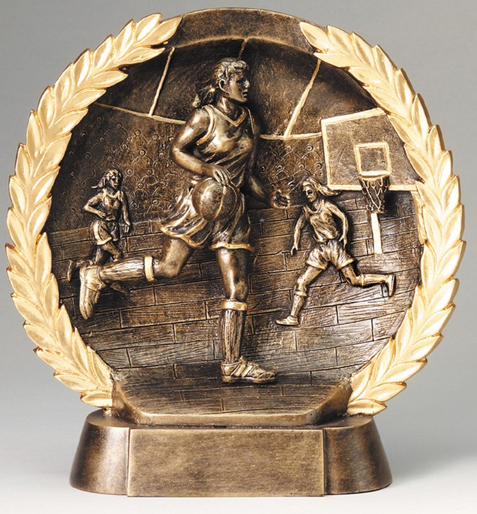 Basketball Female High Relief Circular Plate Award 1