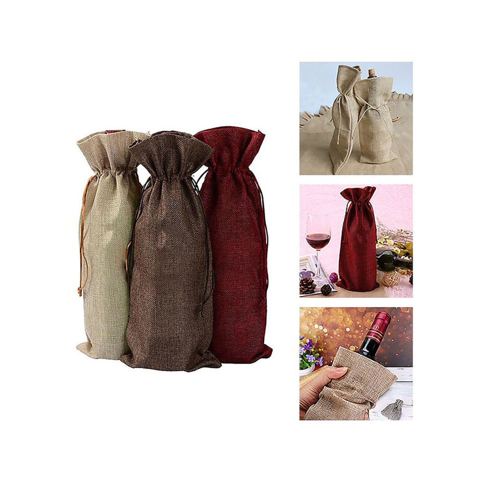 Natural Jute Wine Gift Bag 3