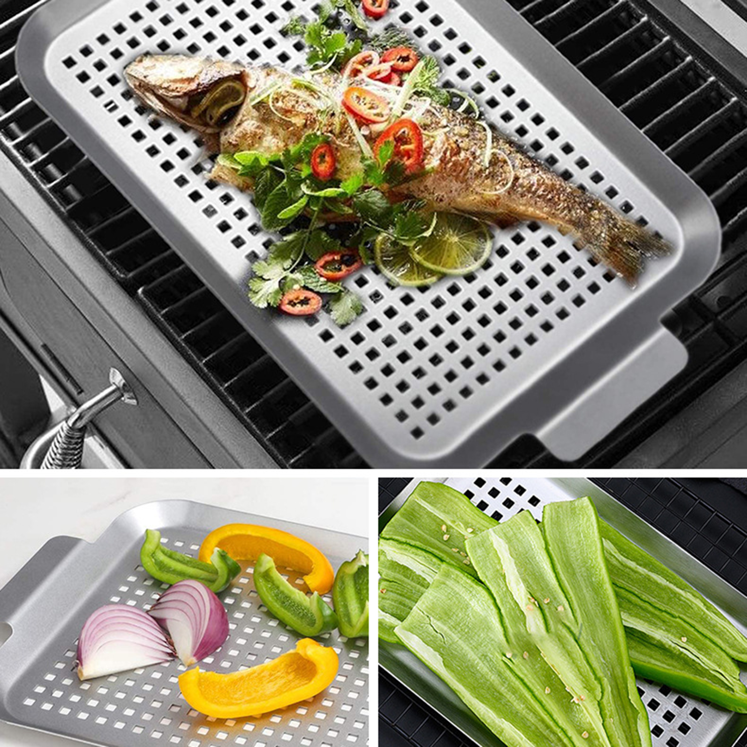 Outdoor Non-stick Grill Stainless Steel Tray 4