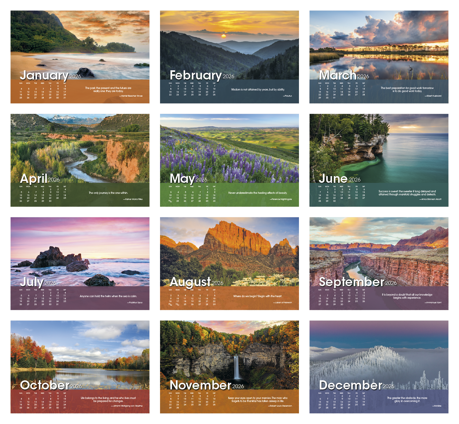 Triumph® Calendars Scenic Moments Large Desk Calendar 70