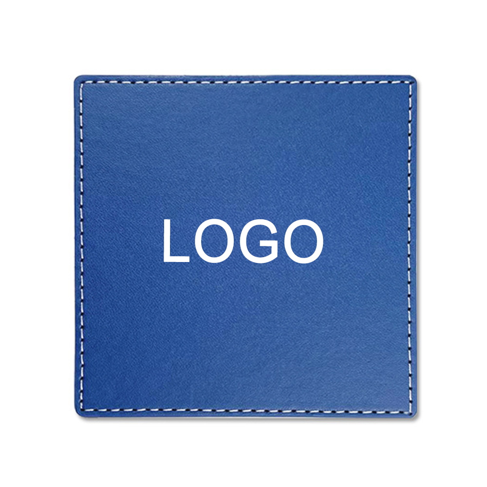 Square PU Leather Cup Coasters With Stitching 2