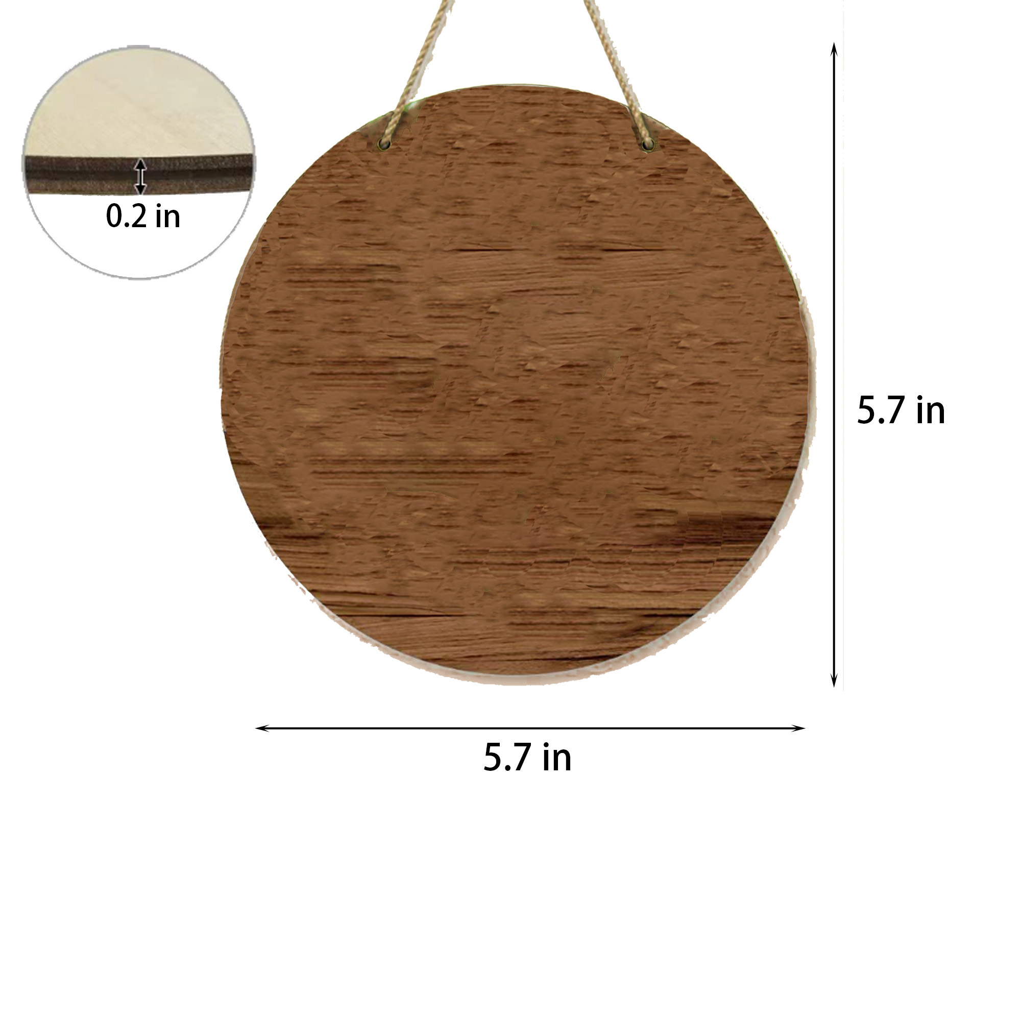 Round Wood Doorplate 2