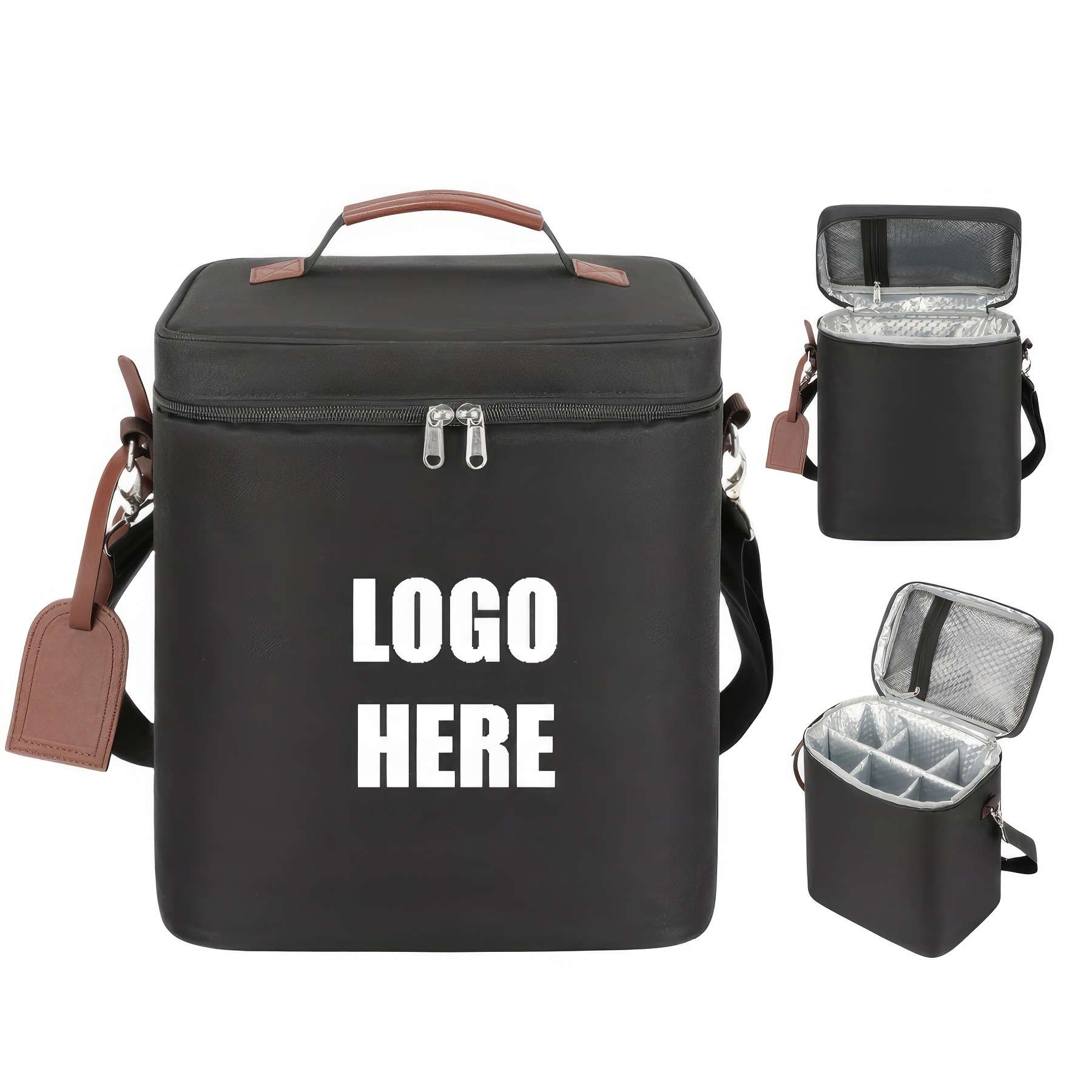 Custom Insulated 6 Bottle Wine Gift Tote Carrier 3