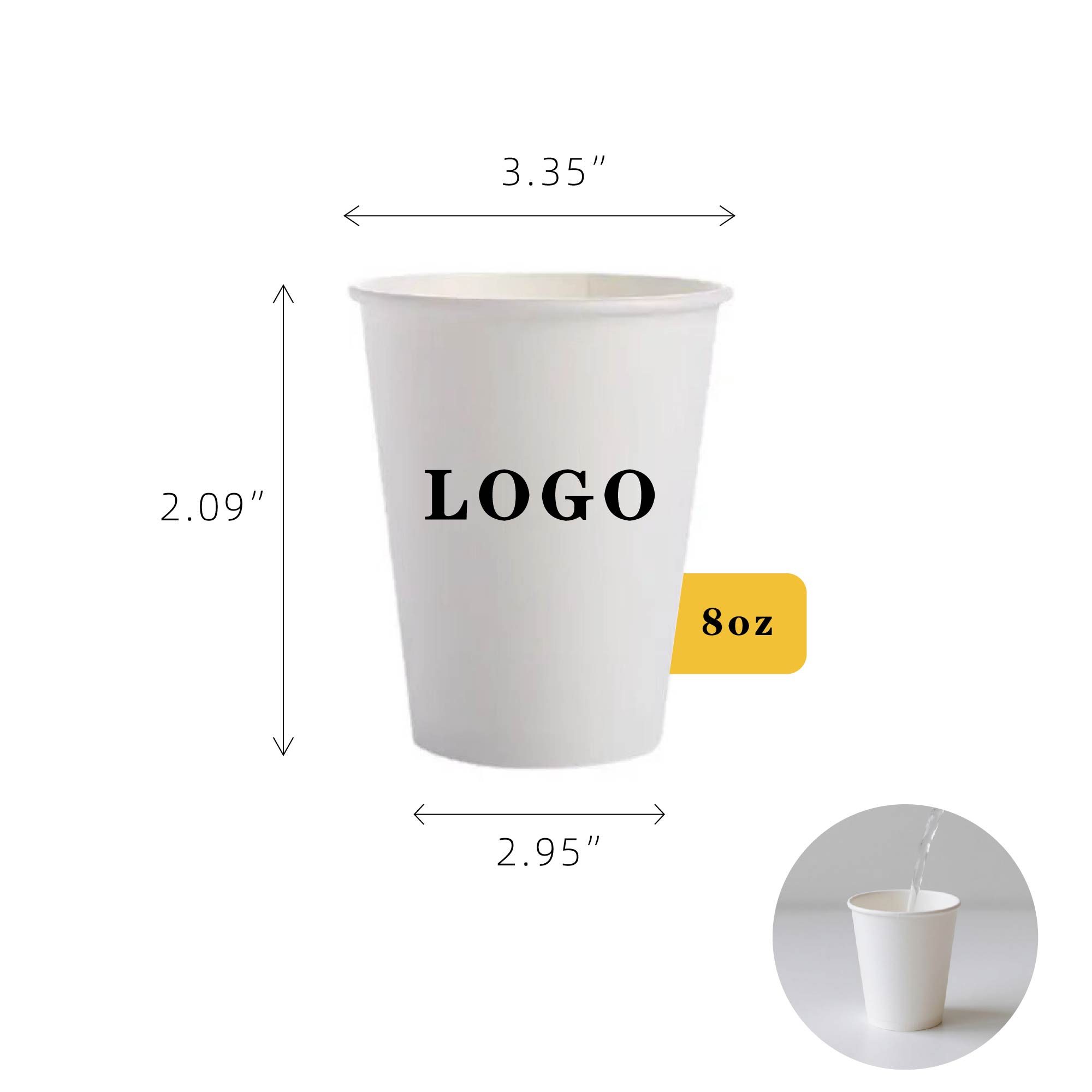 MOQ 100 pcs 8.5oz Single-Use Beverage Cups 2