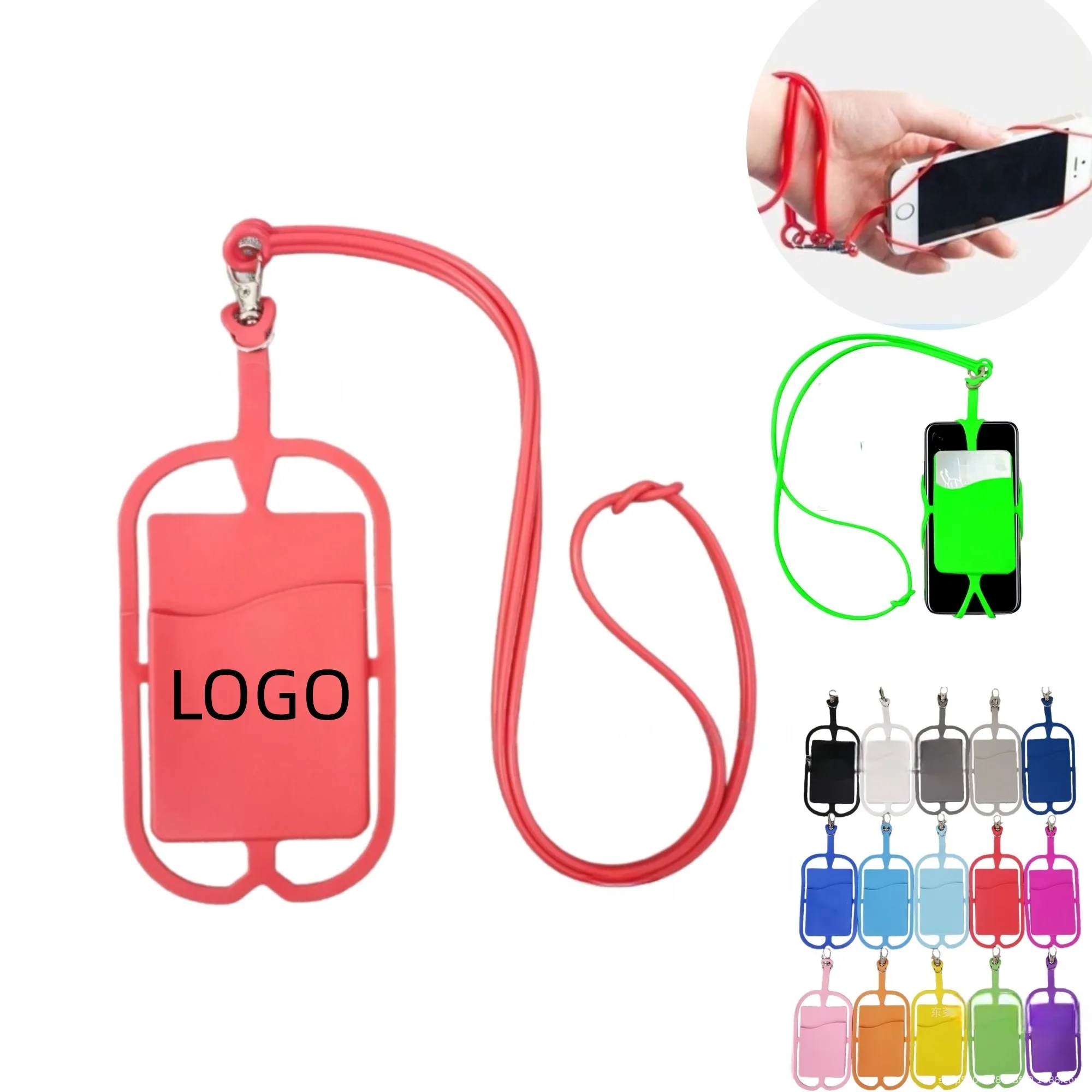 Silicone Universal Phone Case Lanyard With Card Holder