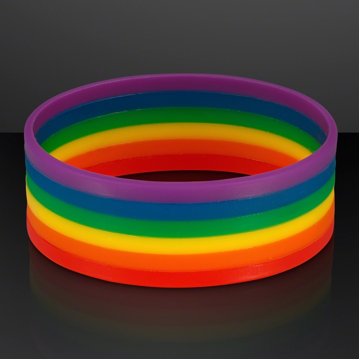 Rainbow Stretch Silicone Bracelets (NON-Light Up) 3