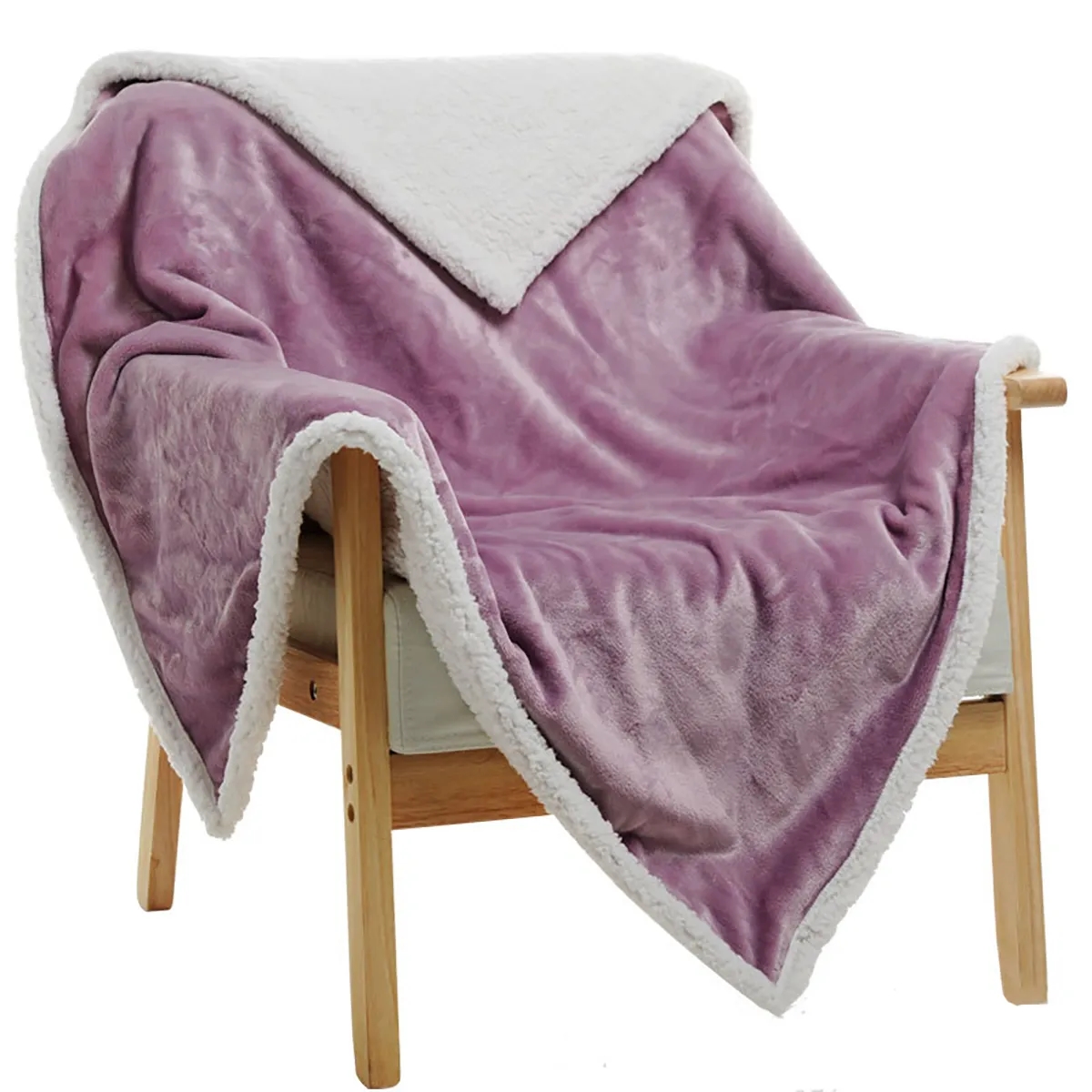 Reversible Soft Thick Warm Plush Throw Fuzzy Blanket 2