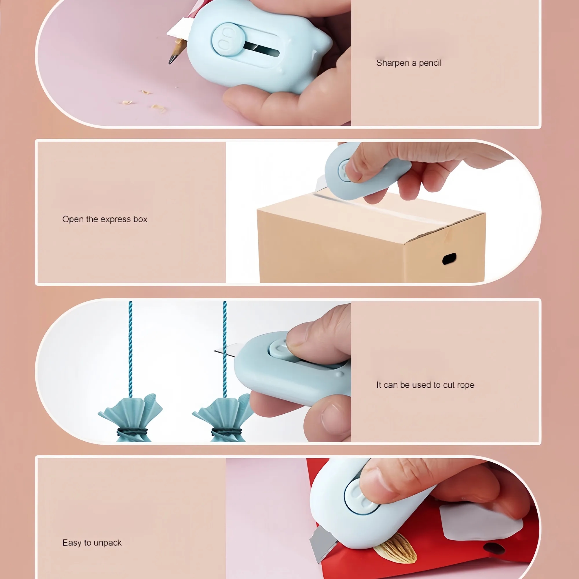 Custom Retractable Pig Shaped ABS Utility Knife 3