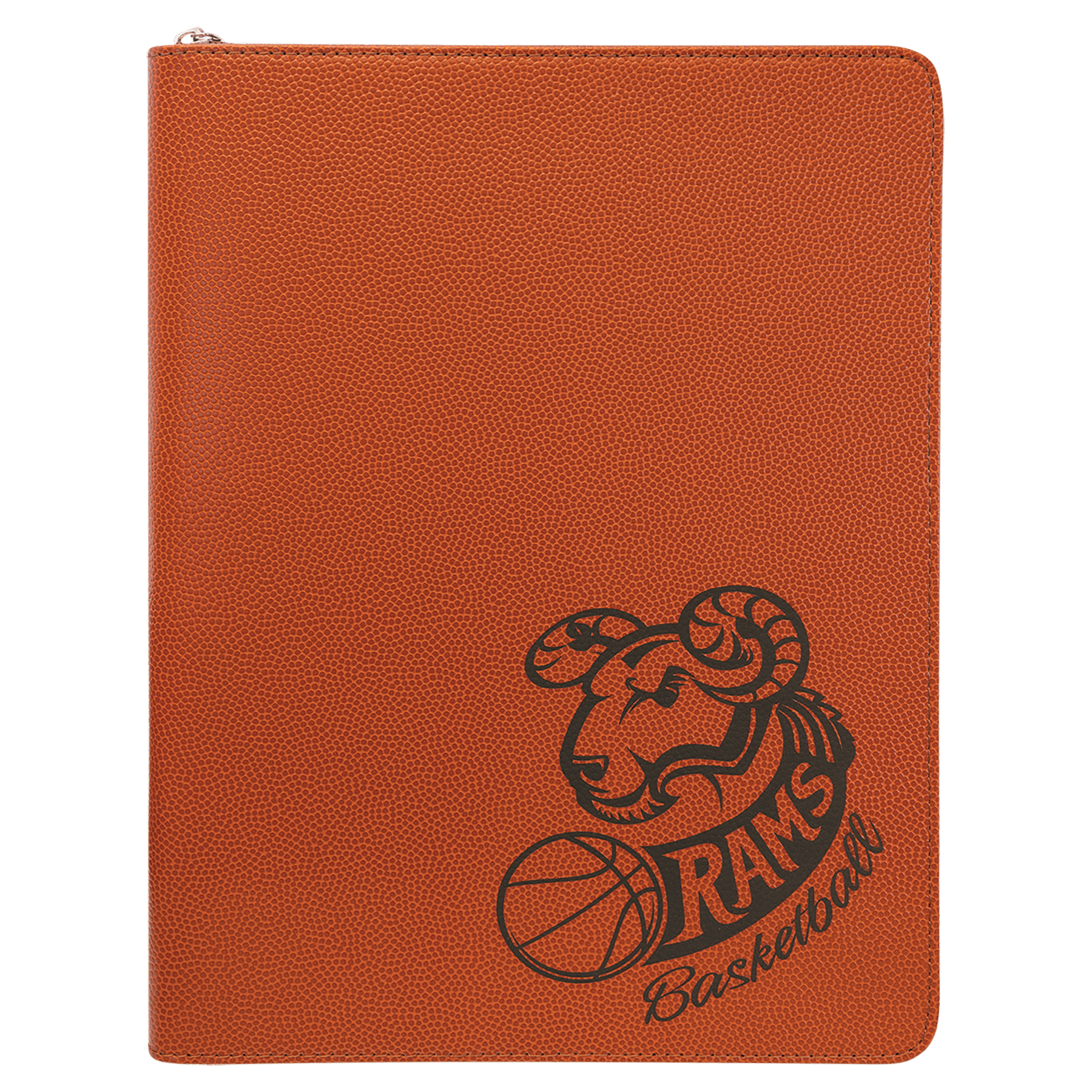 9 1/2" x 12" Basketball w/ Zipper Leatherette Portfolio with Notepad 4