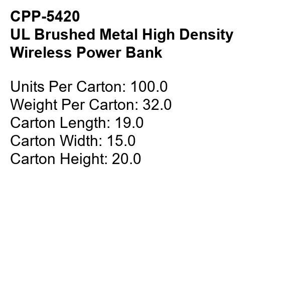 UL BRUSHED METAL HIGH DENSITY WIRELESS POWER BANK 11