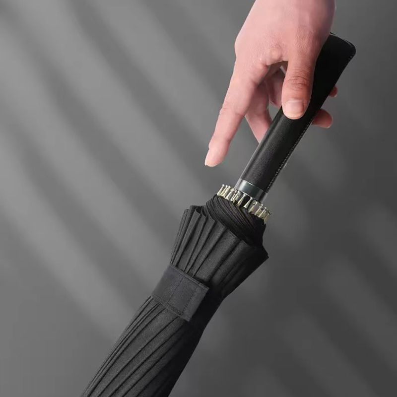 24 Ribs Windproof Umbrella with Leather Handle 9