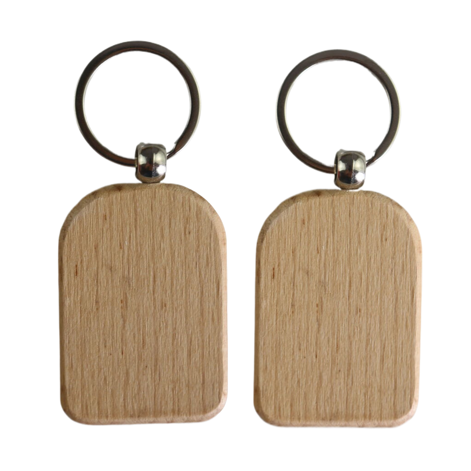 Arched Rectangle Wooden Keychain 2