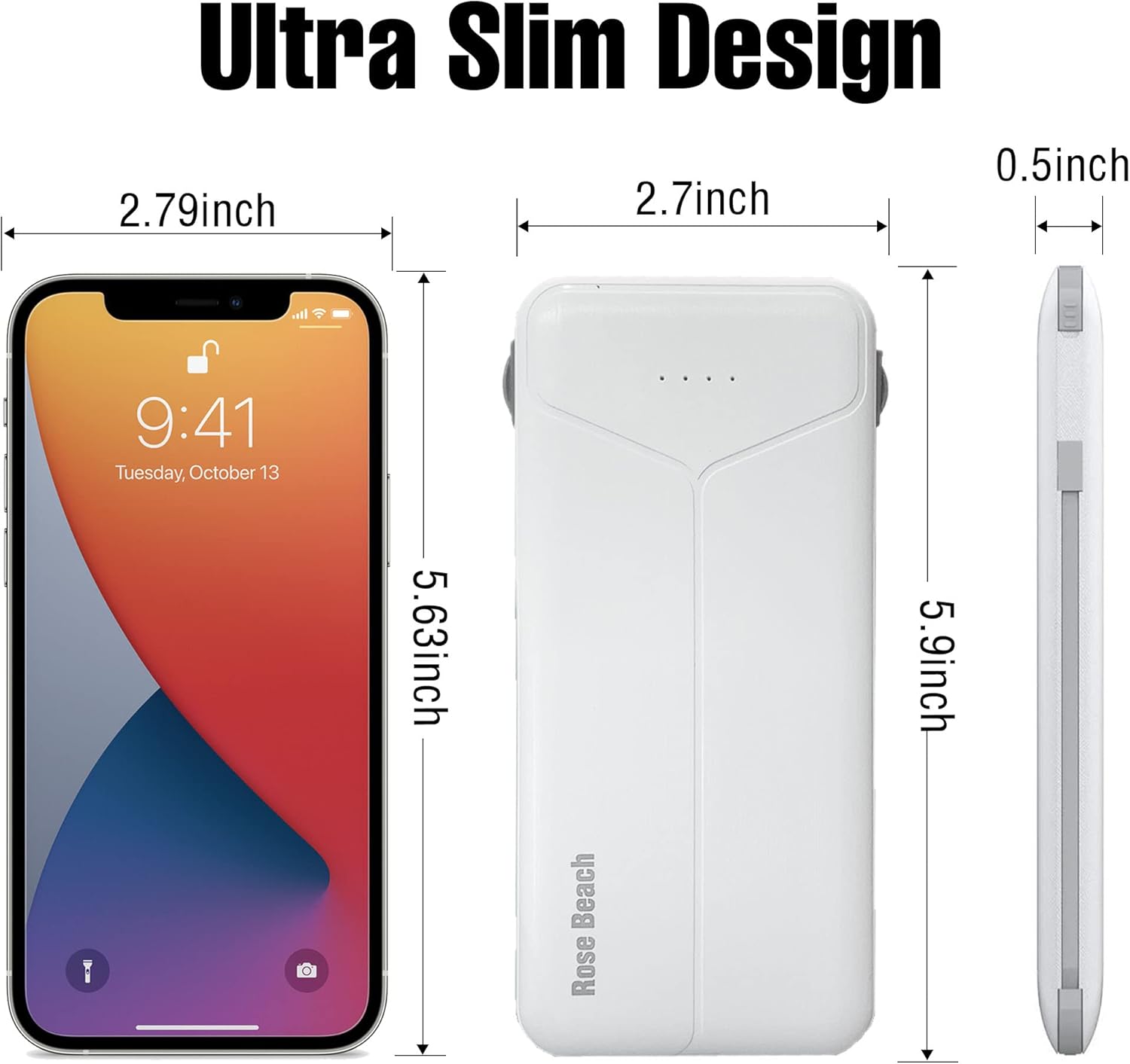 10000 mAh Power Bank with Built-in Cables 3