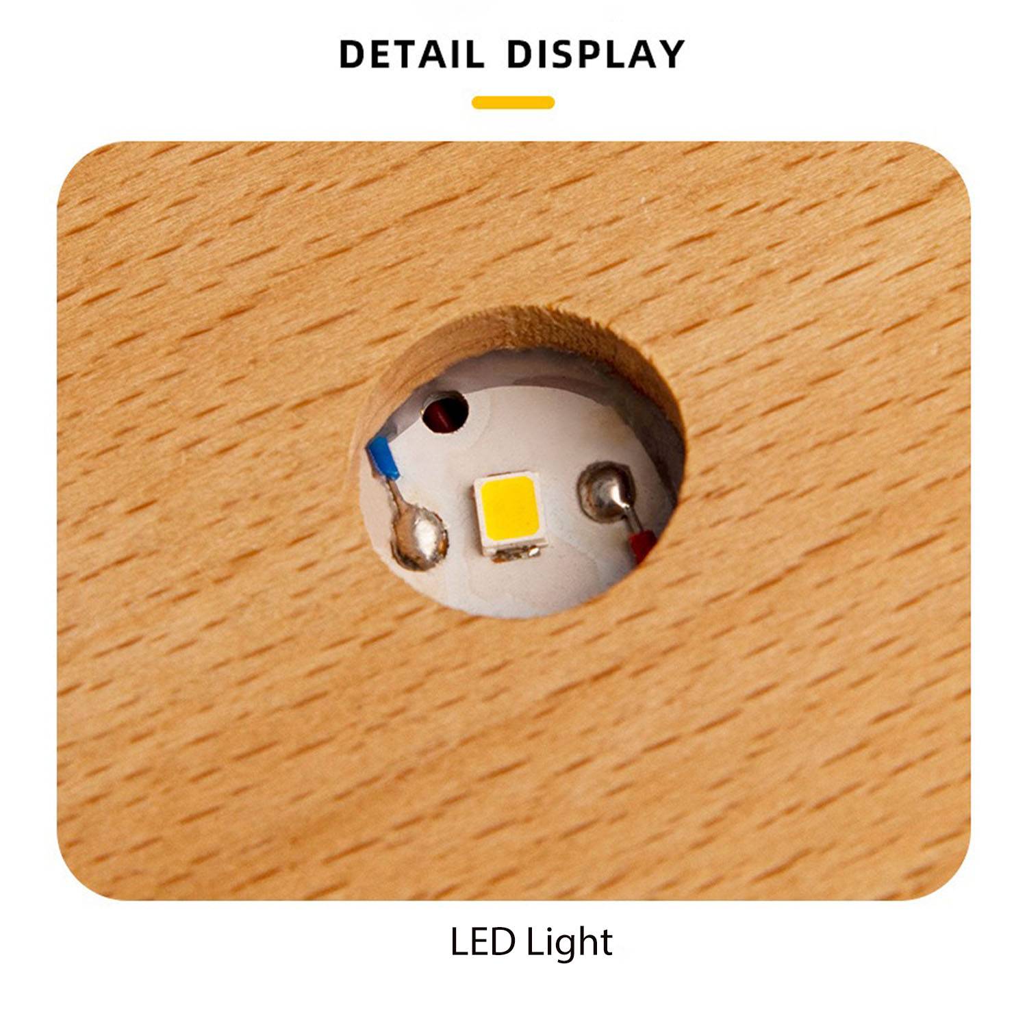 3D Galaxy Crystal Square Night Light with LED Wood Base 3