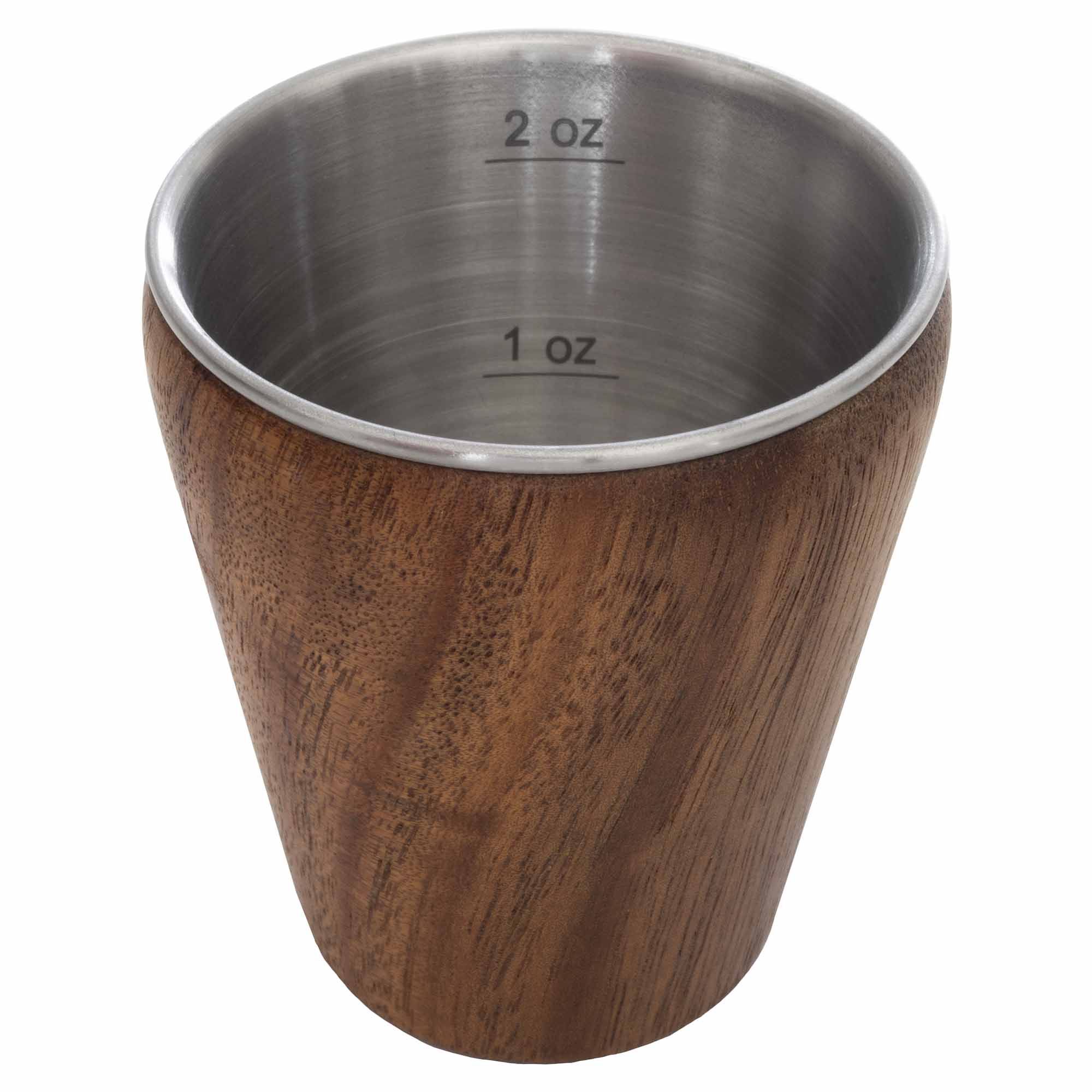Rock & Branch® Acacia Wood and Stainless Steel Shot Glass 5