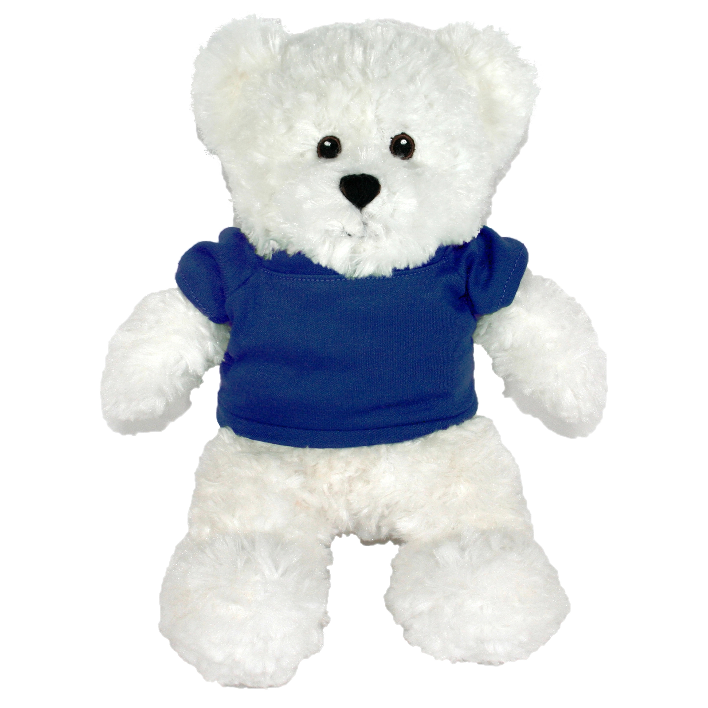 12" White Bear with Embroidered Eyes 17
