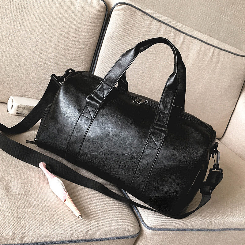 Leather Travel/Duffel Gym Bag W/ Shoe Pouch 5