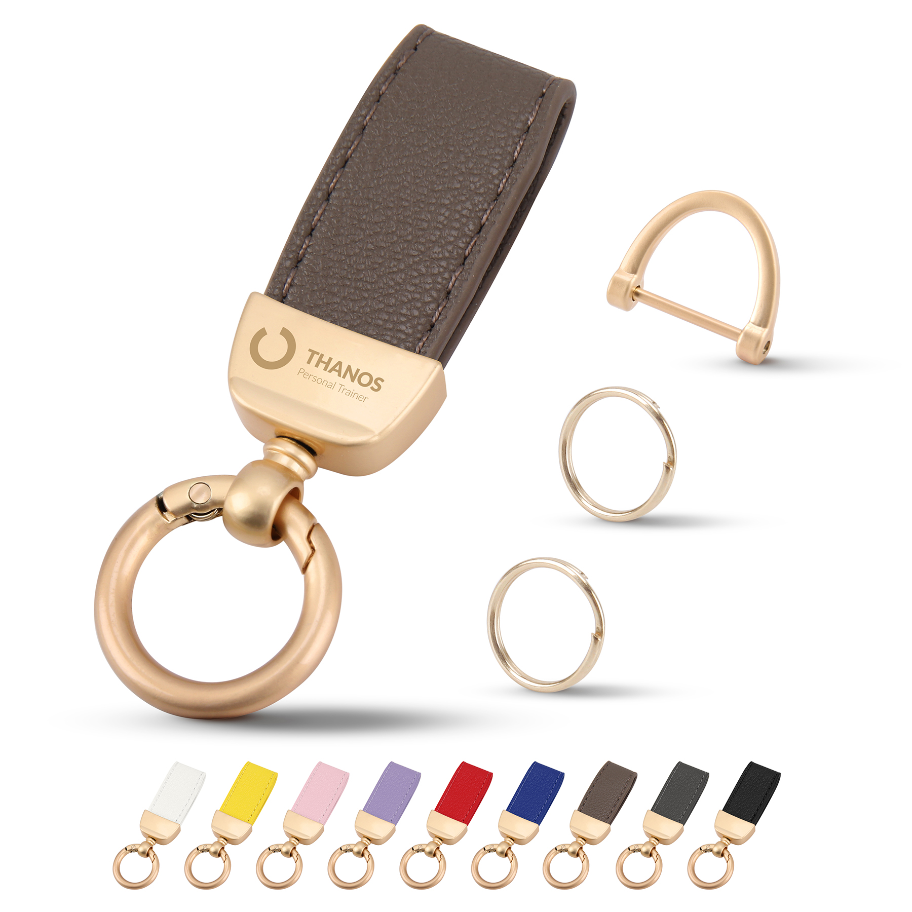 Executive Leather Keychain With Detachable Ring 6