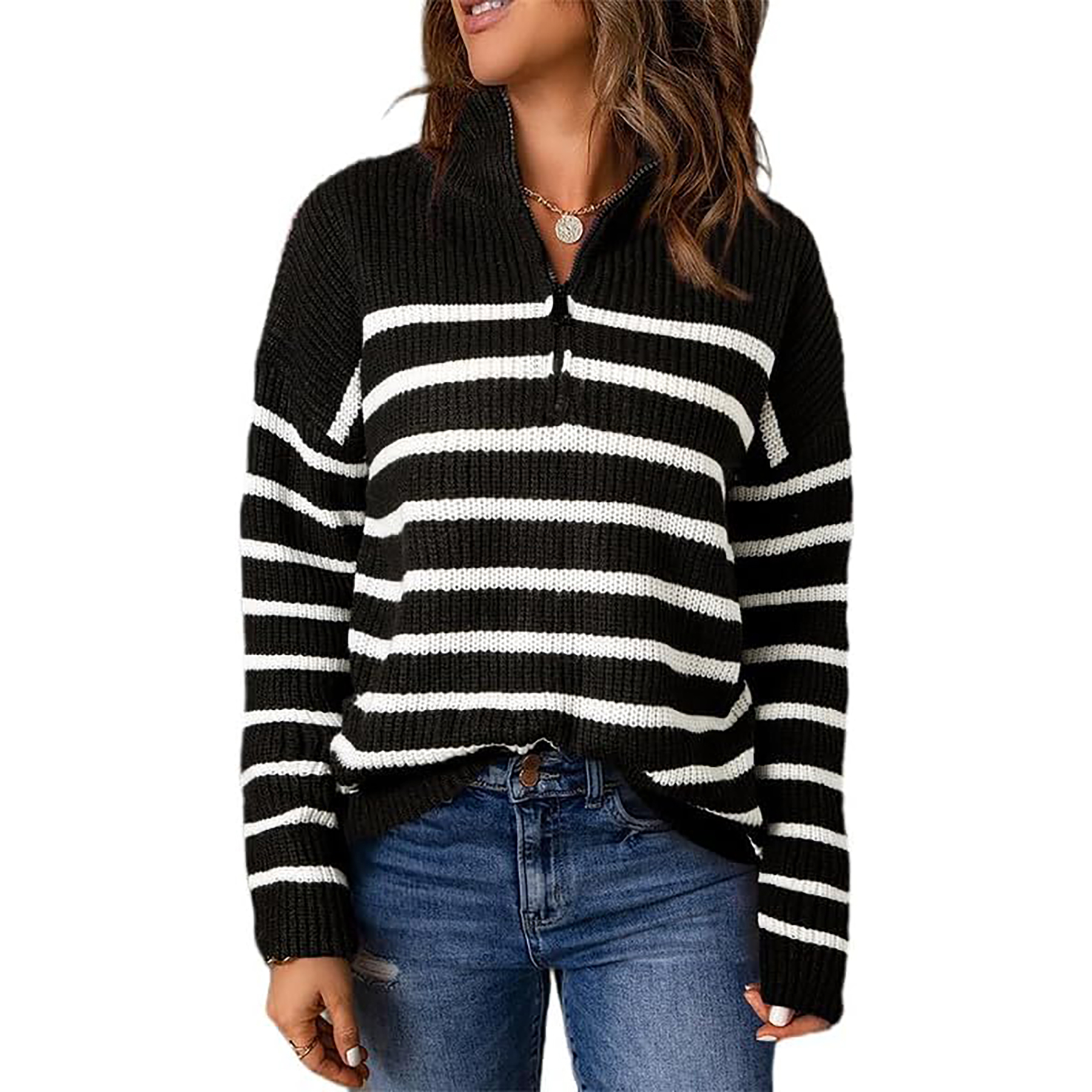Women's 1/4 Zip Pullover Sweater 17