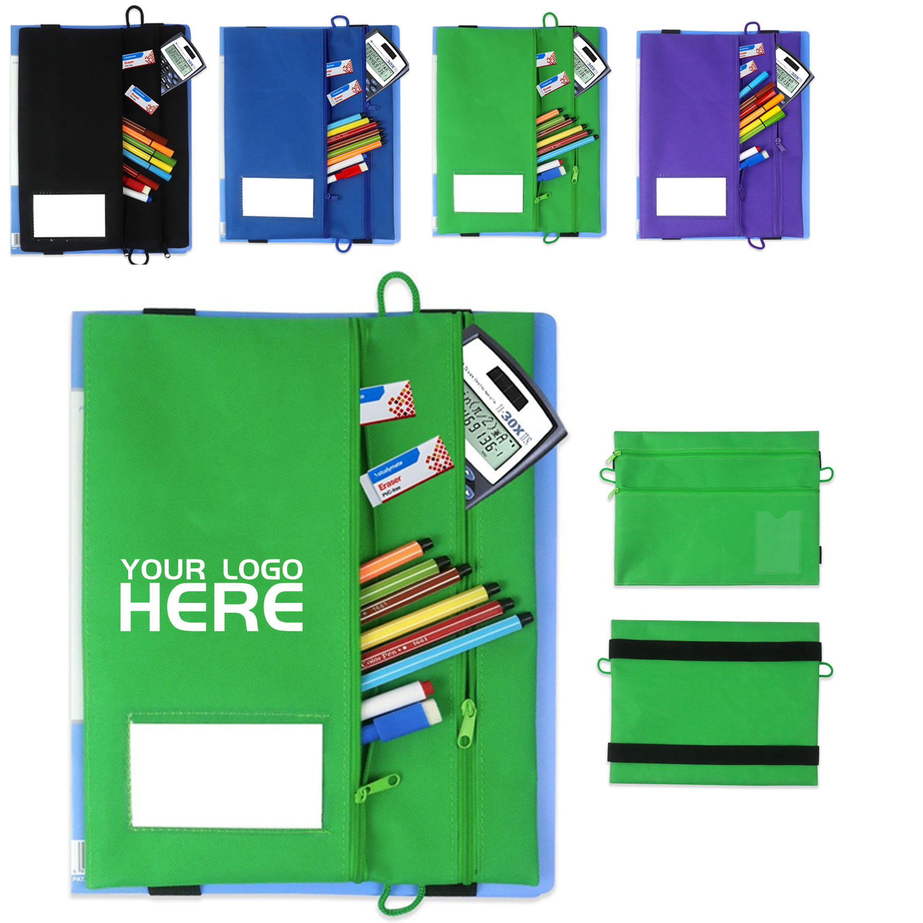 Elastic Band Multi Pocket Pen Holder 2
