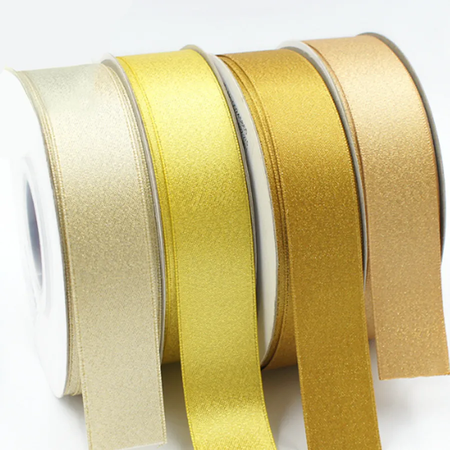 Gold/Silver Purl Double Face Satin Ribbon 2