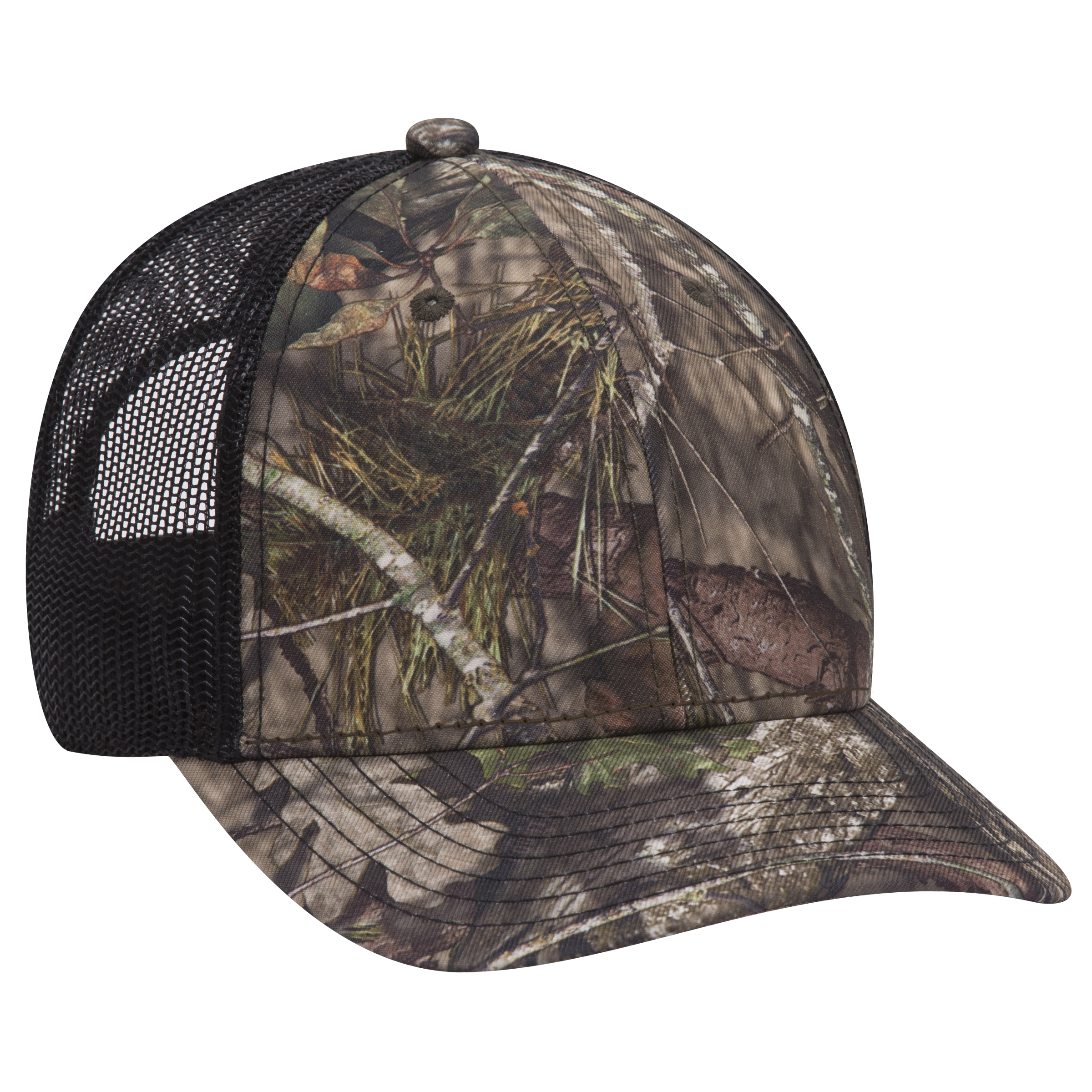OTTO CAP Mossy Oak Camouflage Superior Polyester Twill 6 Panel Low Profile Mesh Back Baseball Cap 17