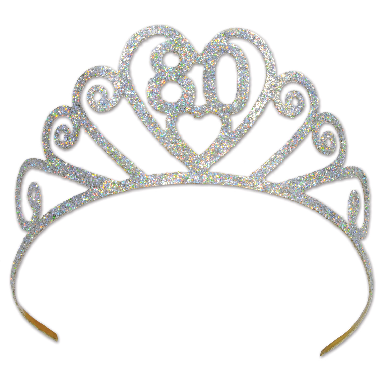 Glittered Metal "80" Tiara